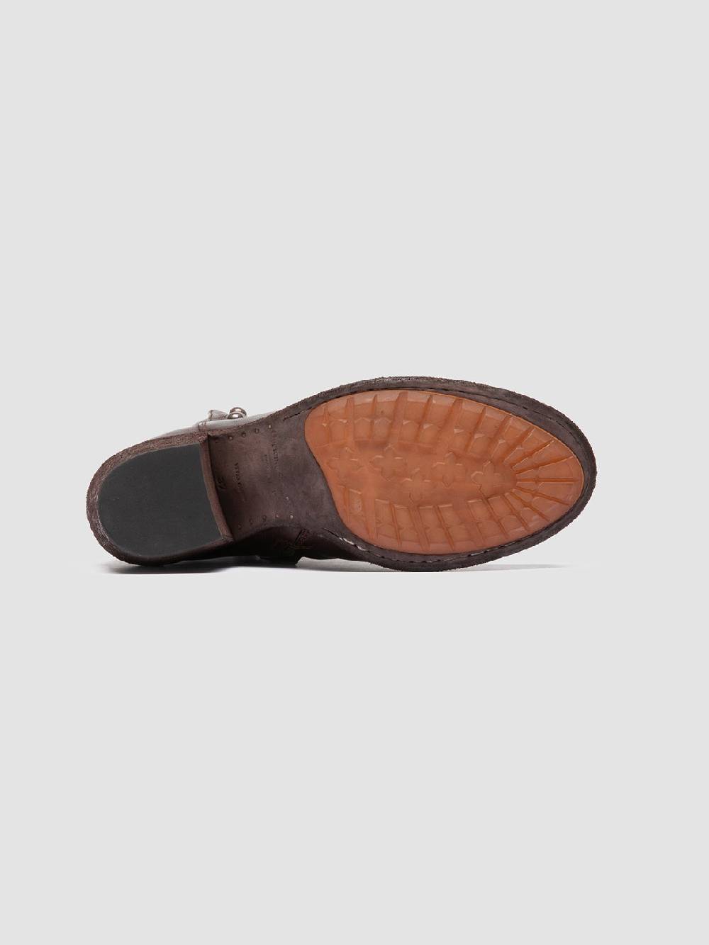 Officine Creative GODEAU 004 Stivali con Zip in Pelle Marrone In Saldo
