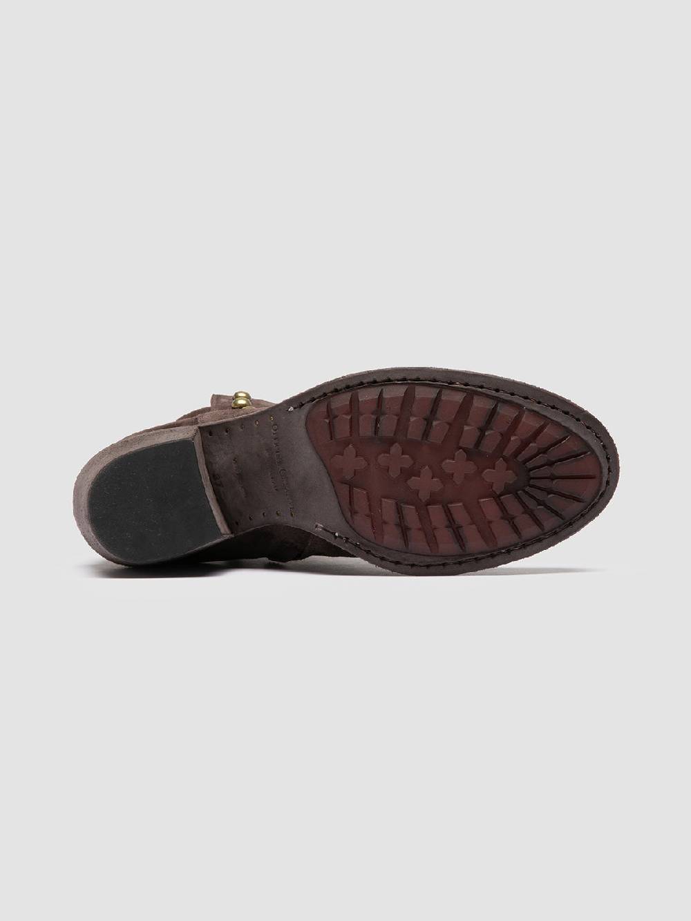 Officine Creative GODEAU 004 Stivali con Zip in Pelle Scamosciata Marrone Pezzi Unici