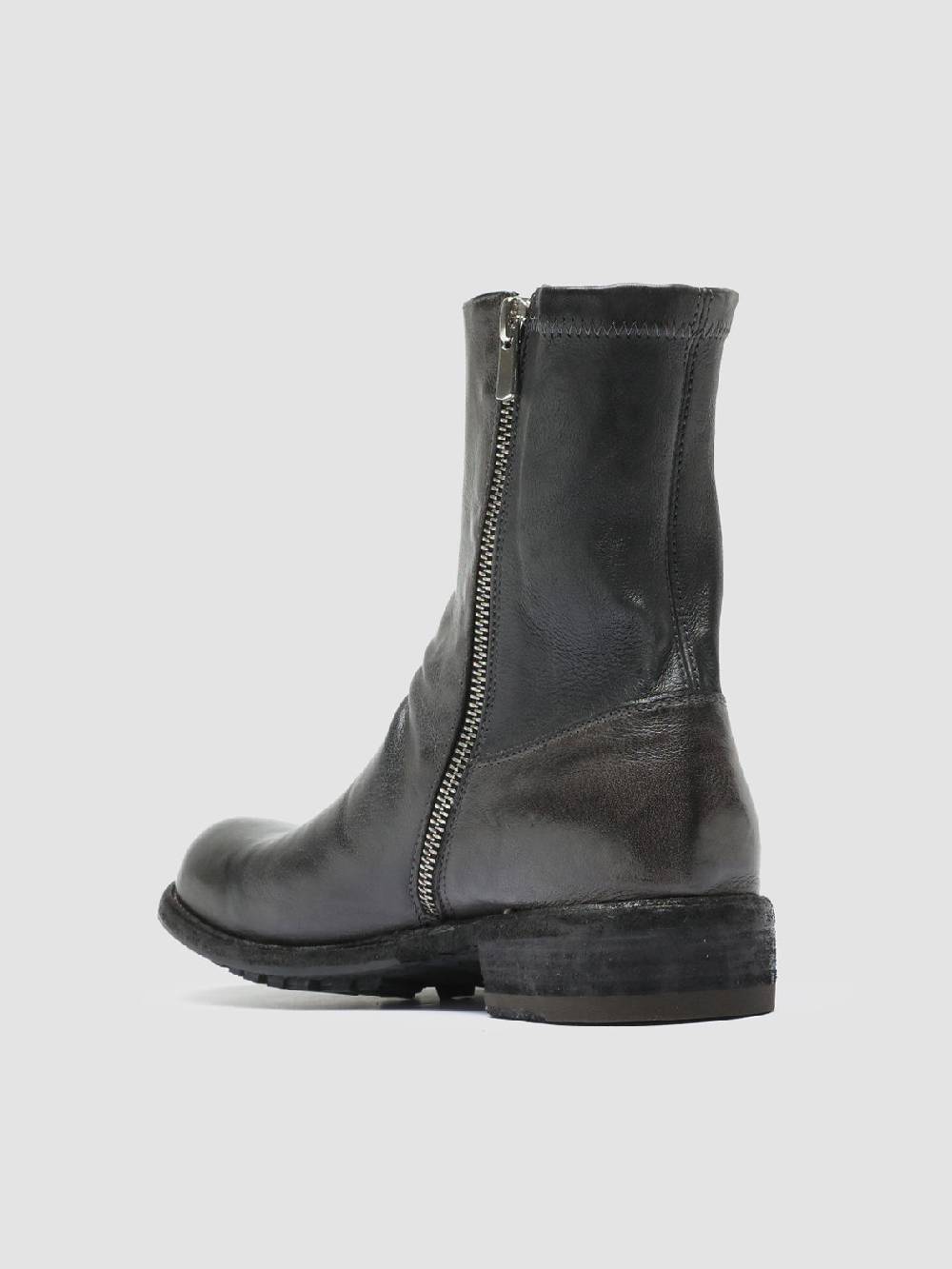 Officine Creative LEGRAND 203 Stivali Zip in Pelle Grigia Negozi Online