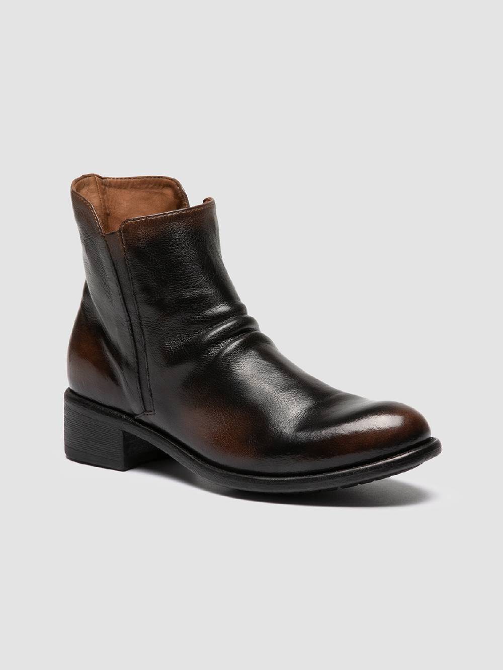 Officine Creative LIS 001 Stivali con Zip in Pelle Marrone Offerta speciale