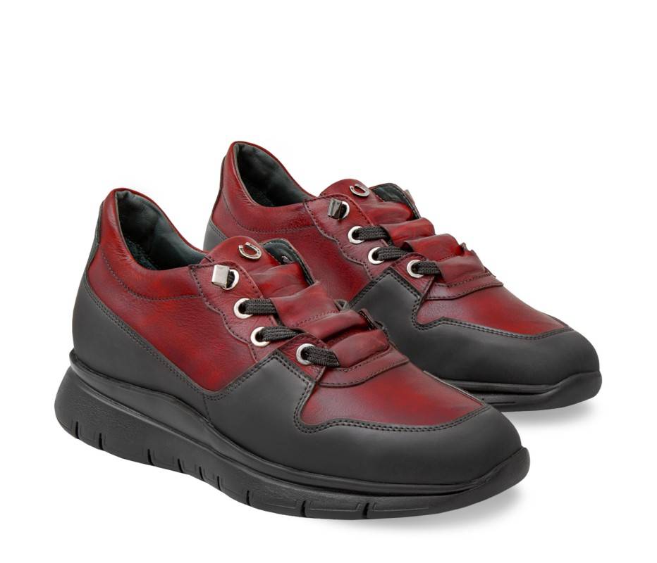 Pakerson SNEAKER AMIATA PELLE ROSSO BORDEAUX Offerta