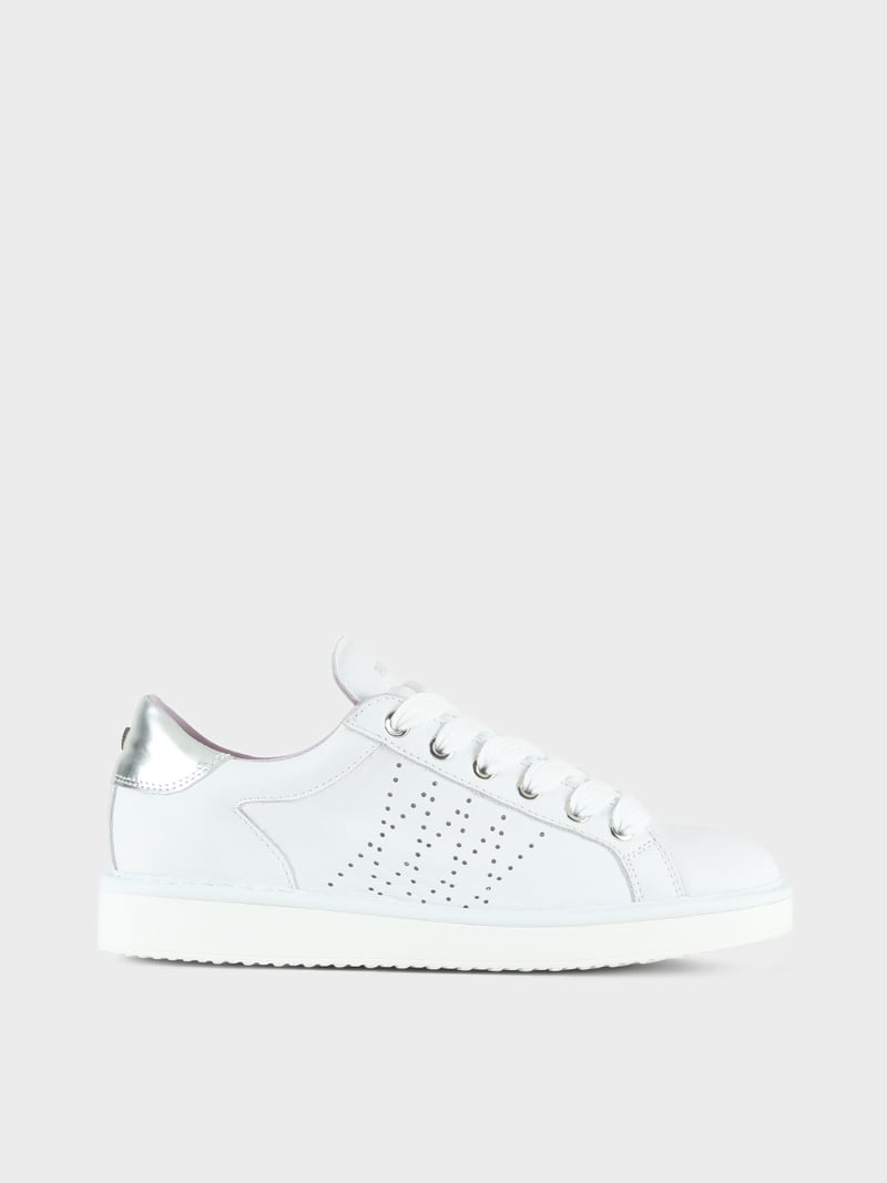 Panchic SCARPA ALLACCIATA P01 DONNA IN PELLE BIANCO-ARGENTO Qualità Garantita