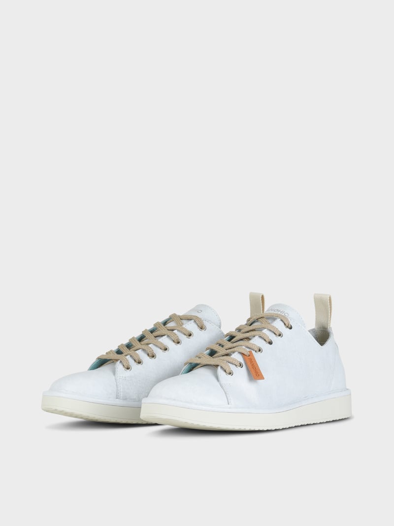 Panchic SCARPA ALLACCIATA P01 UOMO IN PELLE CON FINISH AVIATOR BIANCO Nuovo