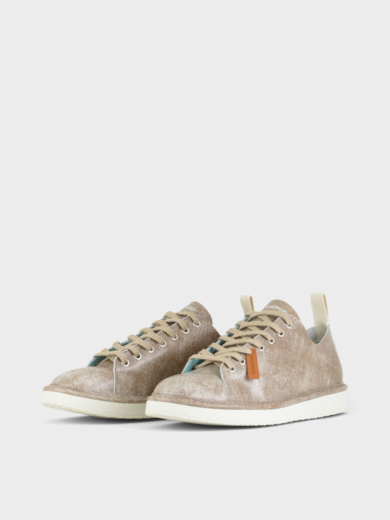 Panchic SCARPA ALLACCIATA P01 UOMO IN PELLE CON FINISH AVIATOR NOCE Qualità