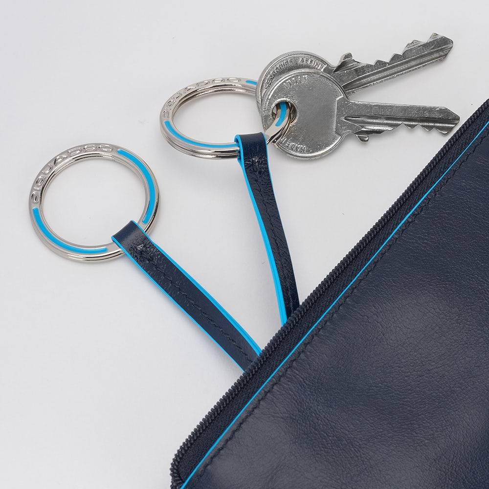 Piquadro Two-ring key case with zipped rear pocket Shopping Online
