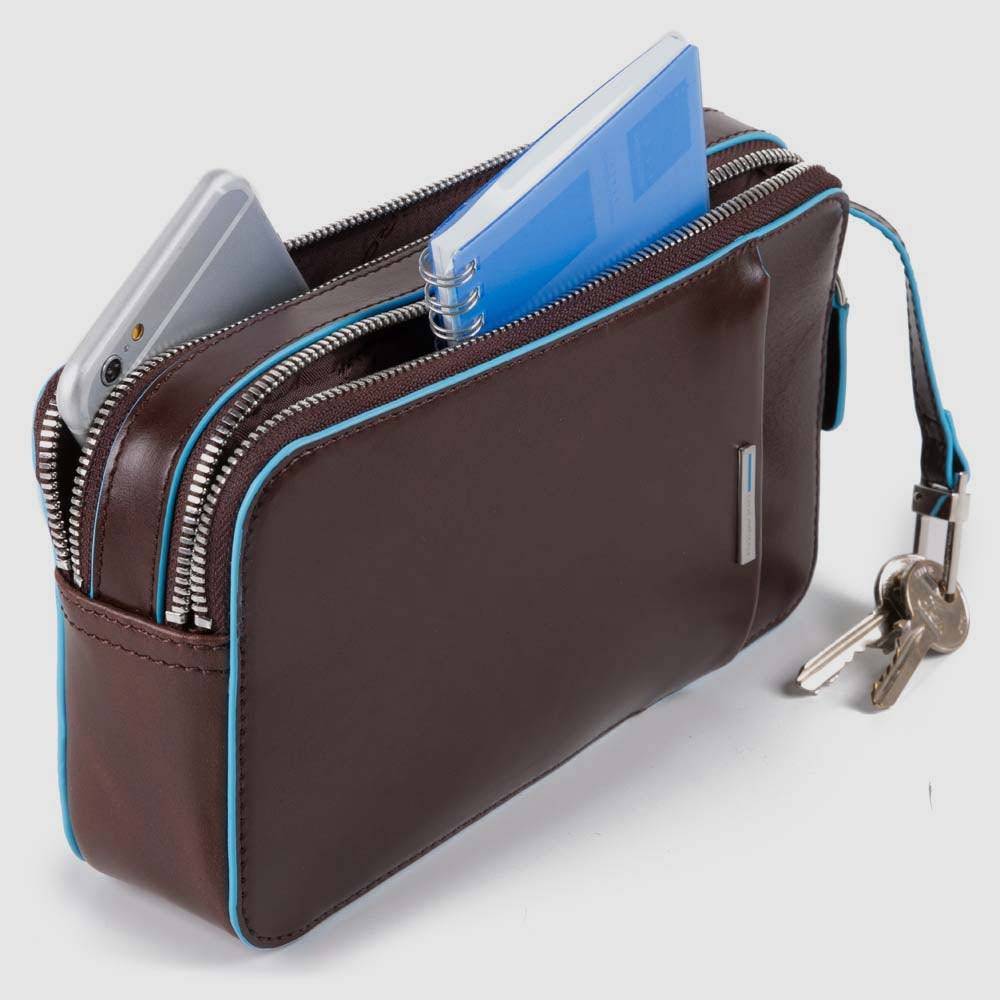 Piquadro Men’s wrist clutch bag with front slip pocket Italia