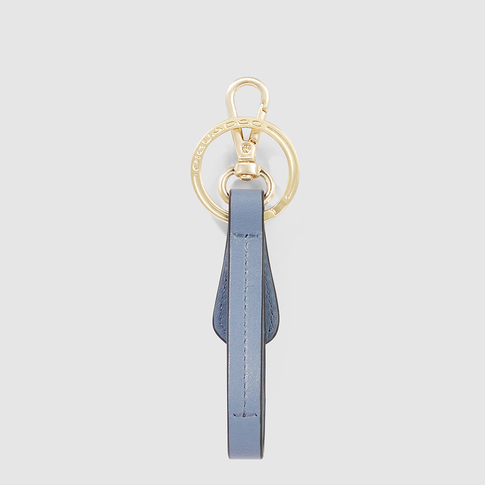 Piquadro Leather Keychain with carabiner hook Nuovo