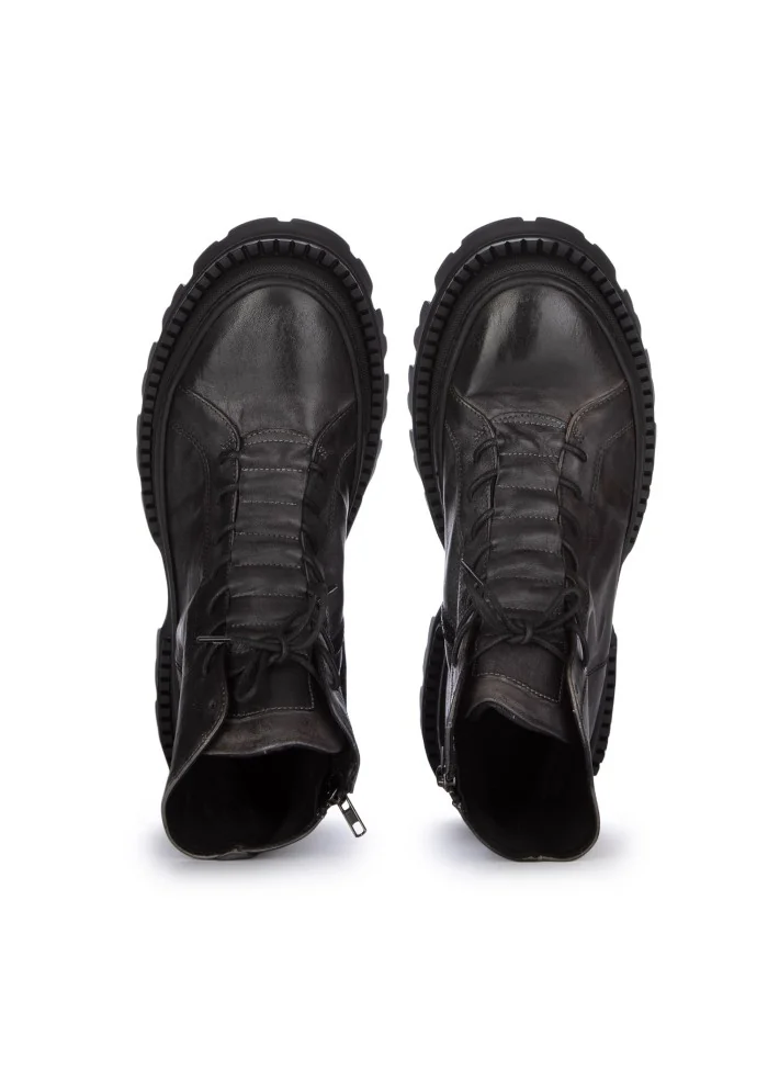 PAWELK'S | STIVALETTI ALLACCIATI CRUST CARBON NERO GRIGIO Italia
