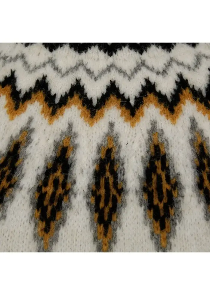SEMICOUTURE | MAGLIONE DOLCEVITA BIANCO NERO OCRA Italia