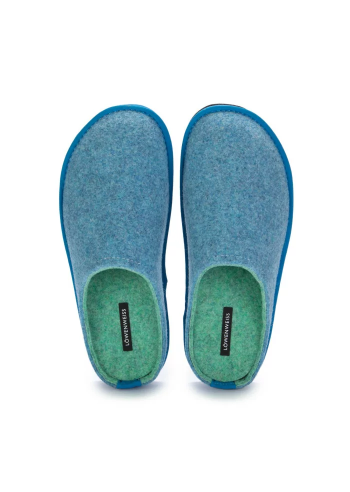 LÖWENWEISS | PANTOFOLE FELTRO DI LANA BLU TURCHESE Sconto