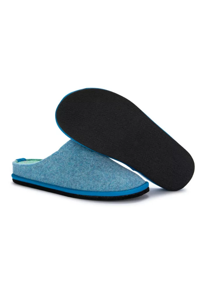LÖWENWEISS | PANTOFOLE FELTRO DI LANA BLU TURCHESE Sconto