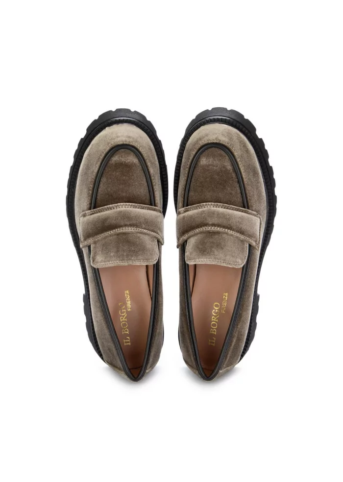 IL BORGO FIRENZE | MOCASSINI CHUNKY VELLUTO MARRONE Pezzi Unici
