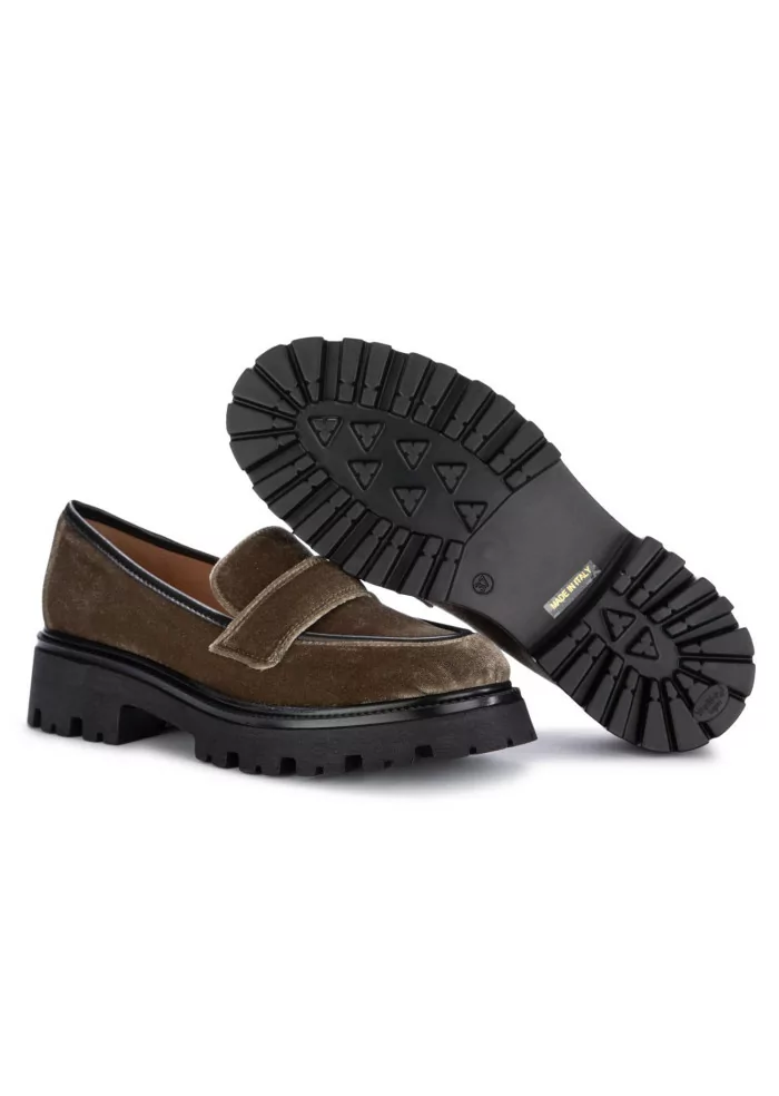IL BORGO FIRENZE | MOCASSINI CHUNKY VELLUTO MARRONE Pezzi Unici