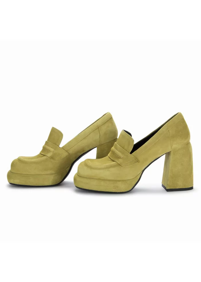 POESIE VENEZIANE | SCARPE TACCO CAMOSCIO VERDE PISTACCHIO Offerta