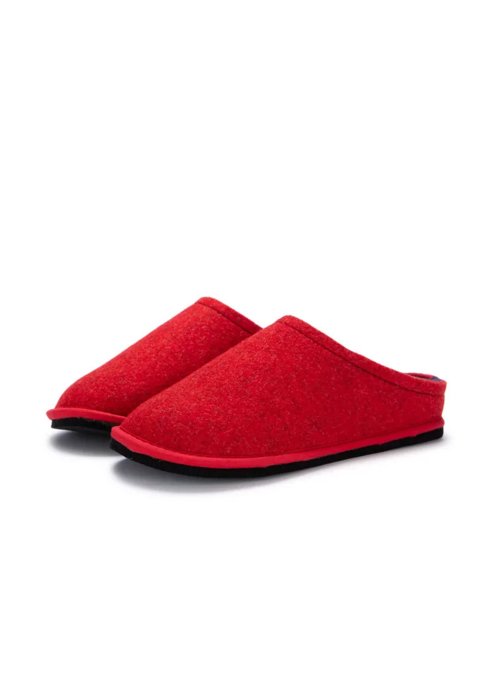LÖWENWEISS | PANTOFOLE FELTRO DI LANA ROSSO BLU Nuovo