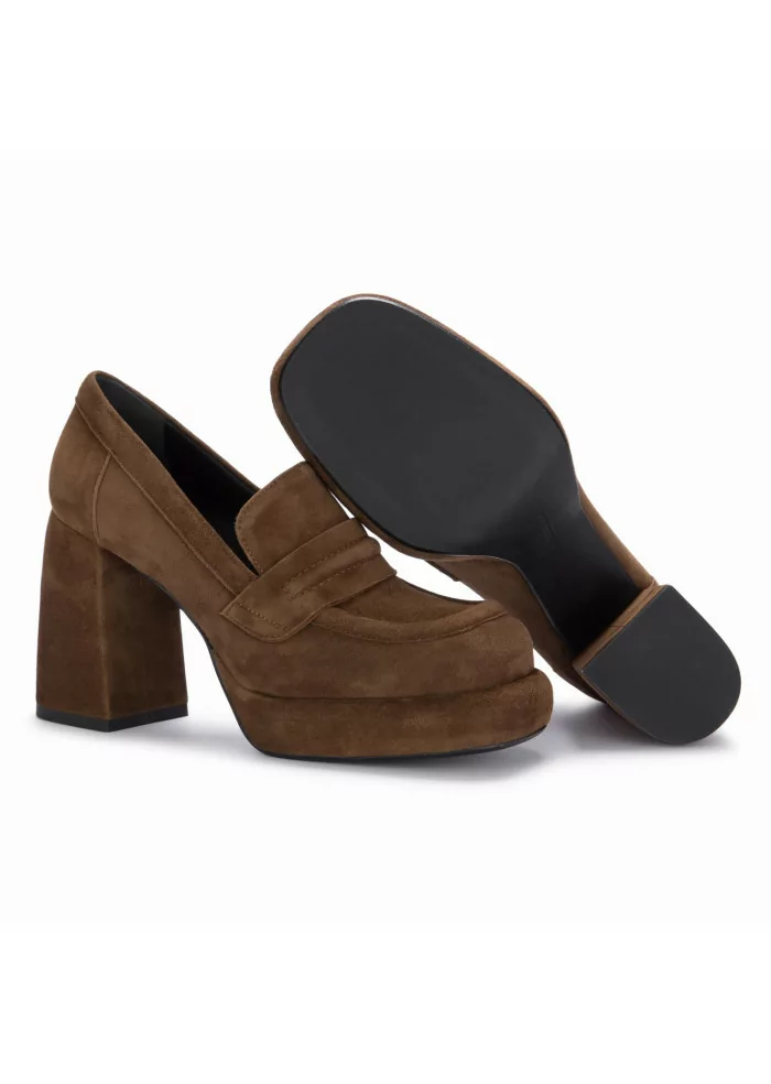 POESIE VENEZIANE | SCARPE TACCO CAMOSCIO MARRONE Italia