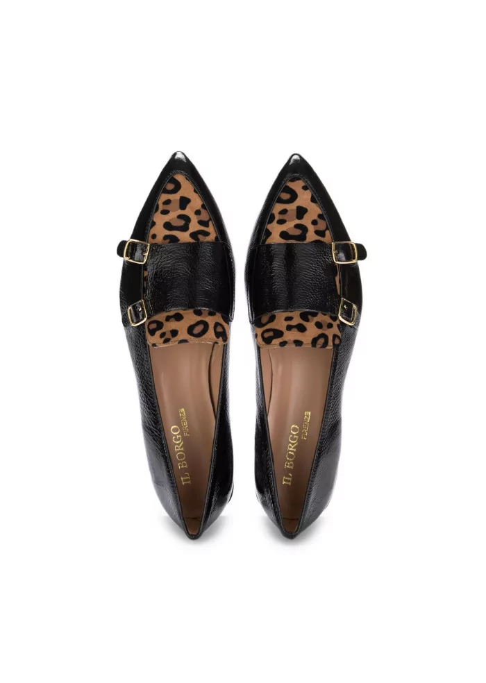 IL BORGO FIRENZE | SCARPE BASSE PELLE NERO LEOPARDATO Offerta speciale