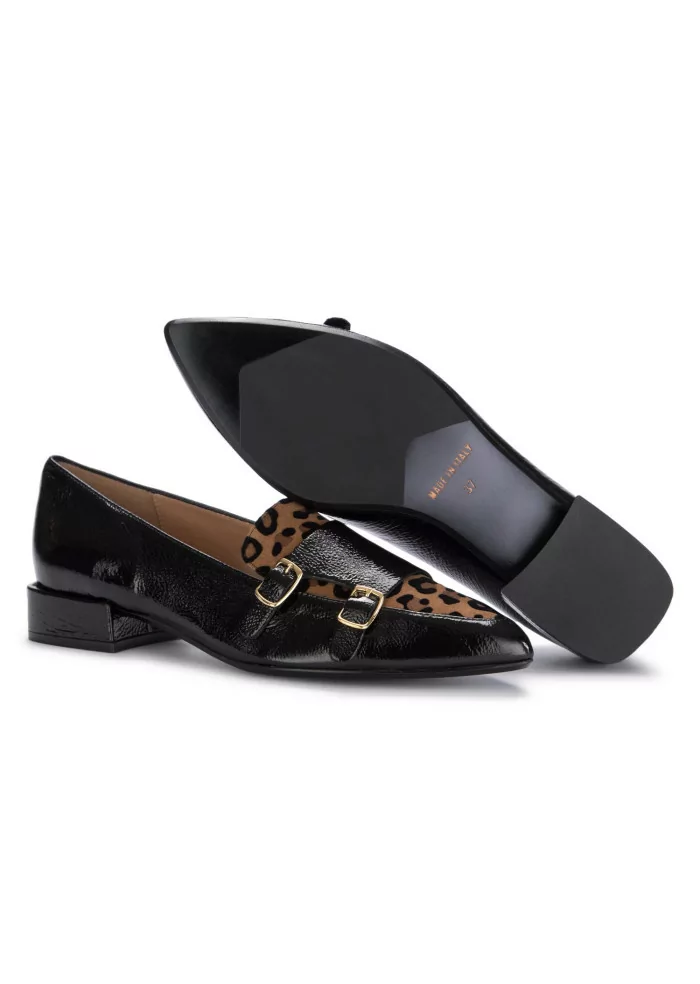 IL BORGO FIRENZE | SCARPE BASSE PELLE NERO LEOPARDATO Offerta speciale