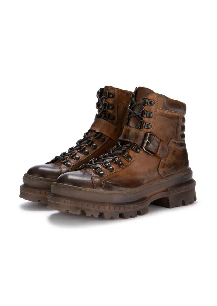 PAWELK'S | STIVALETTI ALLACCIATI CRUST PELLE MARRONE Flash Sale