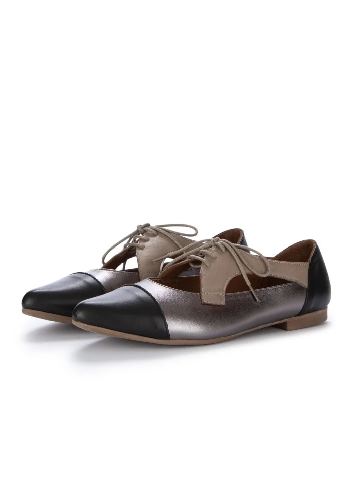 BUENO | SCARPE BASSE A PUNTA NERO ARGENTO TORTORA Offerta San Valentino
