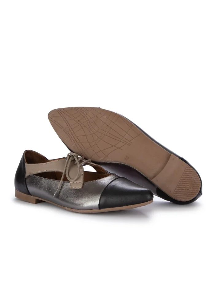 BUENO | SCARPE BASSE A PUNTA NERO ARGENTO TORTORA Offerta San Valentino