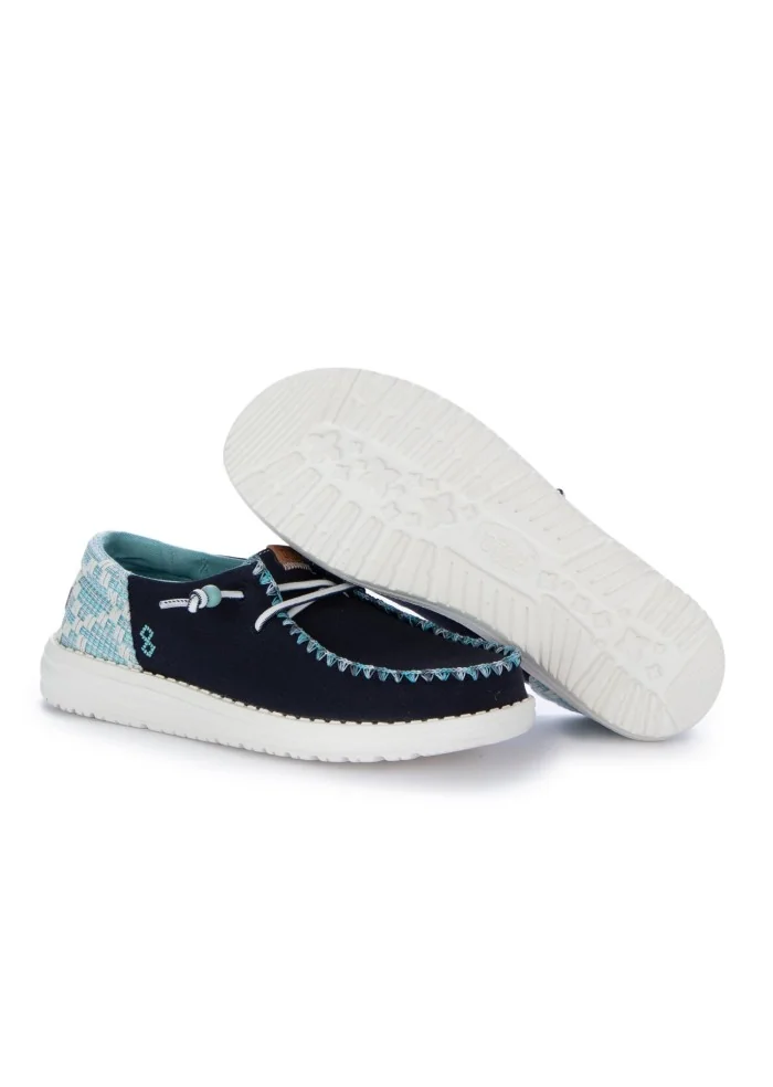 HEY DUDE | SCARPE BASSE WENDY FUNK JACQUARD BLU Online Outlet
