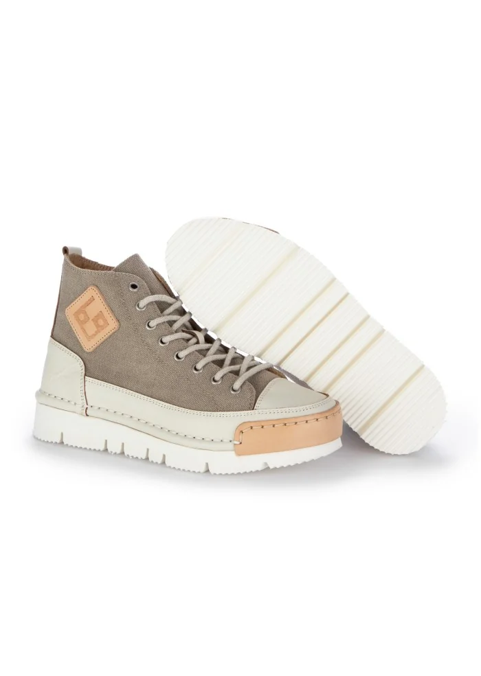 BNG REAL SHOES | SNEAKERS LA COCCO HIGH GRIGIO TORTORA PANNA Offerte stagionali