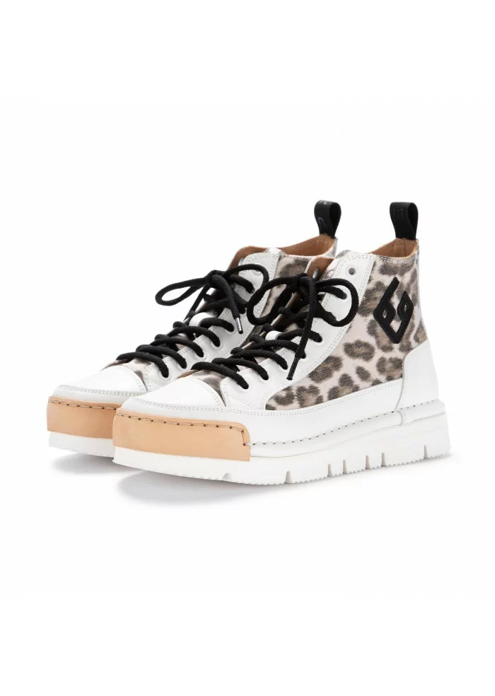 BNG REAL SHOES | SNEKAERS ALTE "LA LEO BLACK" BIANCO MACULATO Ritorno libero