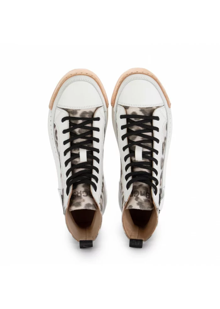 BNG REAL SHOES | SNEKAERS ALTE "LA LEO BLACK" BIANCO MACULATO Ritorno libero