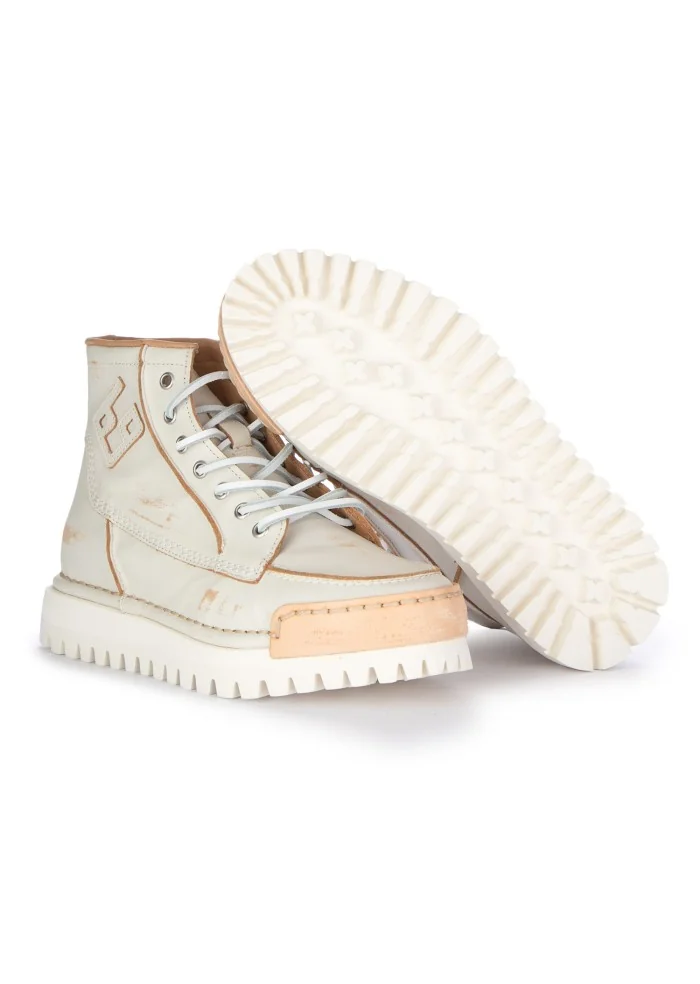BNG REAL SHOES | SNEAKERS BIKER LA YANKEE CAFFELATTE BIANCO Solo un giorno rimasto