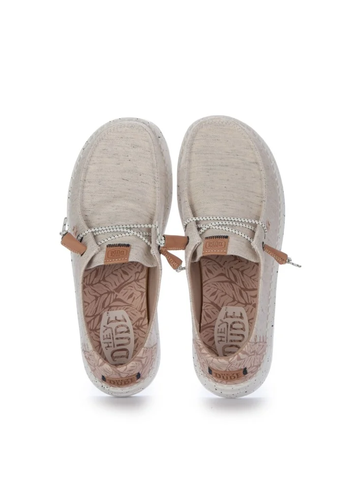 HEY DUDE | SCARPE BASSE WENDY HEATHERED SLUB TROPICAL BEIGE Qualità