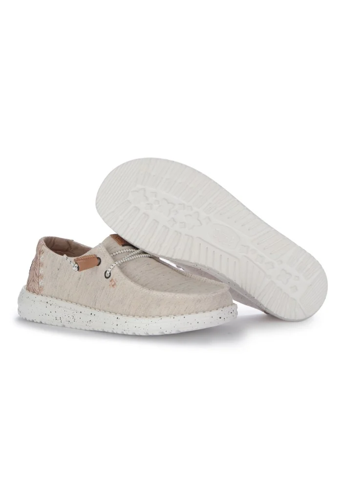 HEY DUDE | SCARPE BASSE WENDY HEATHERED SLUB TROPICAL BEIGE Qualità