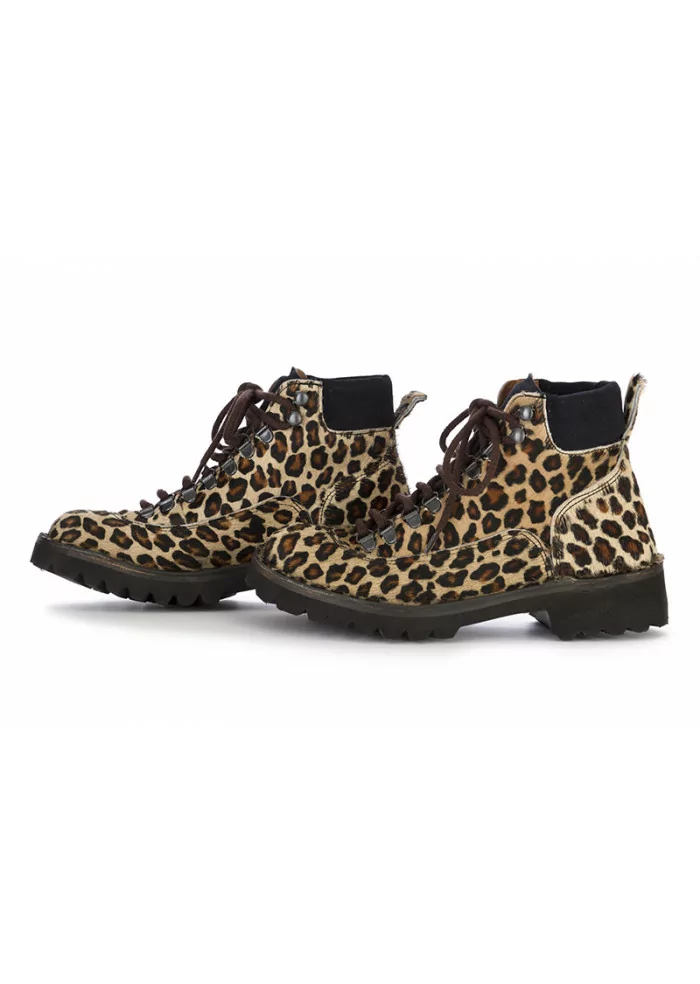 SCARPE DONNA TRONCHETTO LEOPARDATO BEIGE MANUFATTO TOSCANO VINCI Prezzo Ridotto