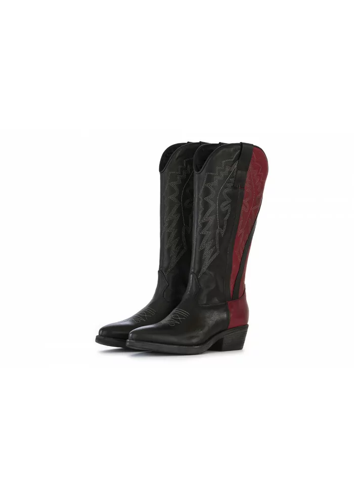 STIVALI COWBOY DONNA POESIE VENEZIANE | JSAA1 VELVET NERO BORDEAUX Presa