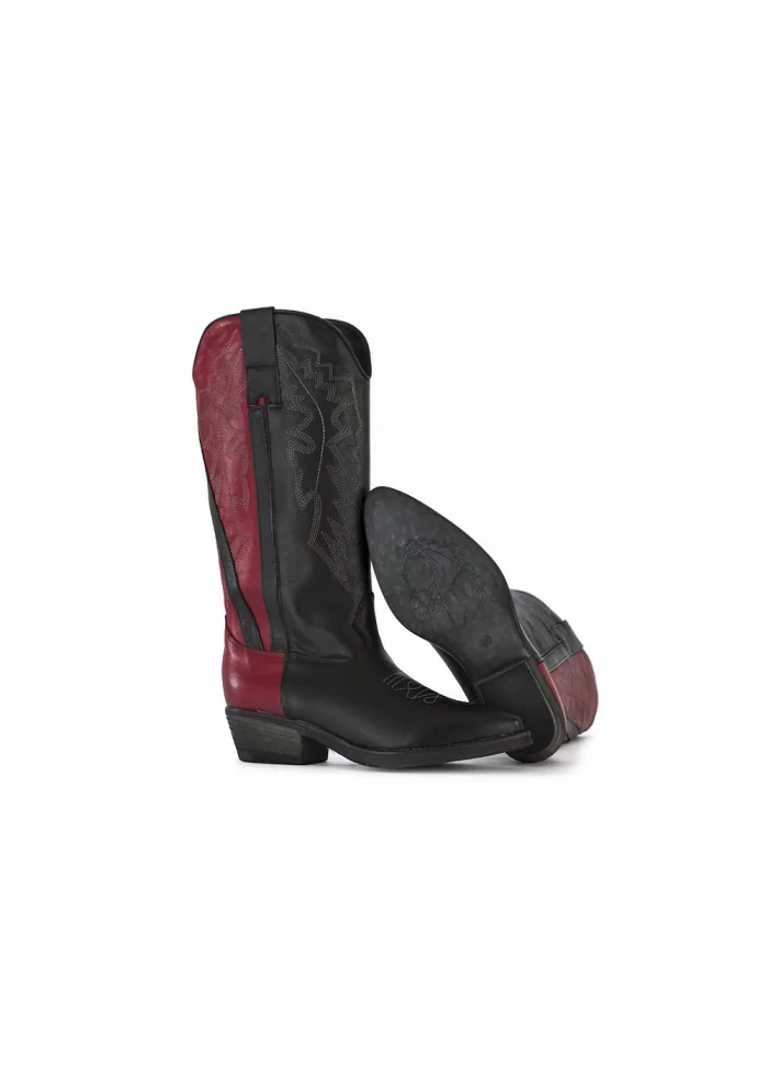 STIVALI COWBOY DONNA POESIE VENEZIANE | JSAA1 VELVET NERO BORDEAUX Presa