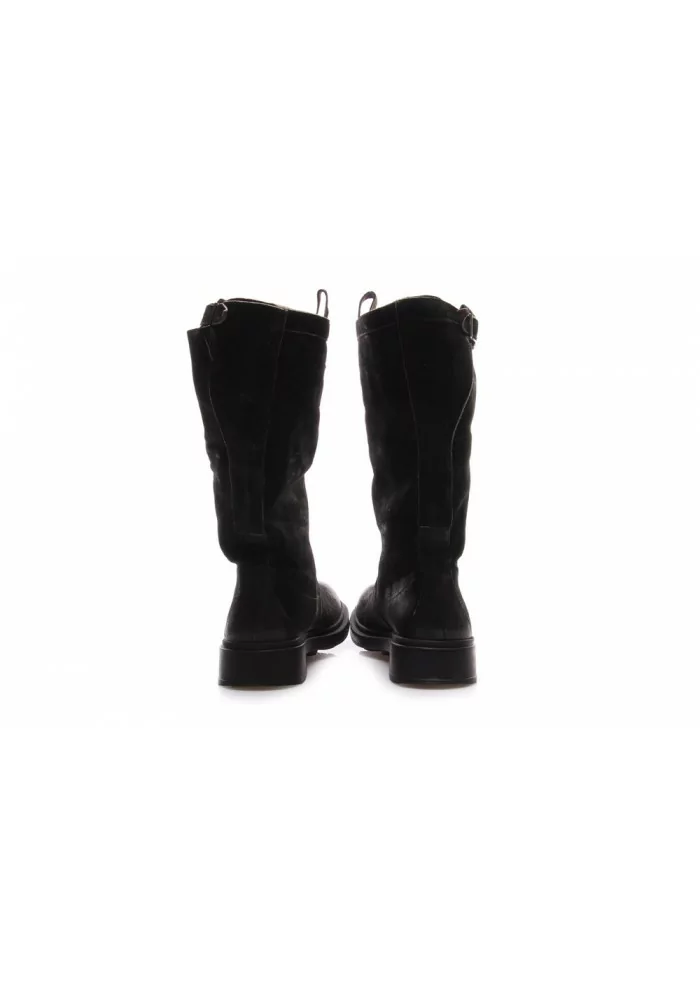 SCARPE DONNA STIVALI TRONCHETTO PELLE NERO MANOVIA 52 In Vendita