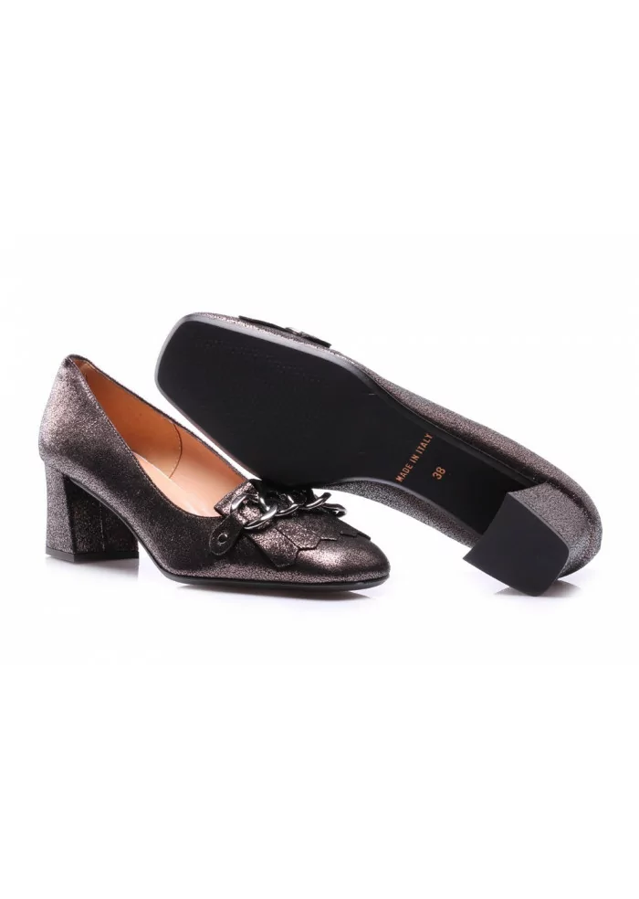 MANOVIA 52 | SCARPA TACCO CON FRANGE METALLIZZATO Saldi Di Fabbrica
