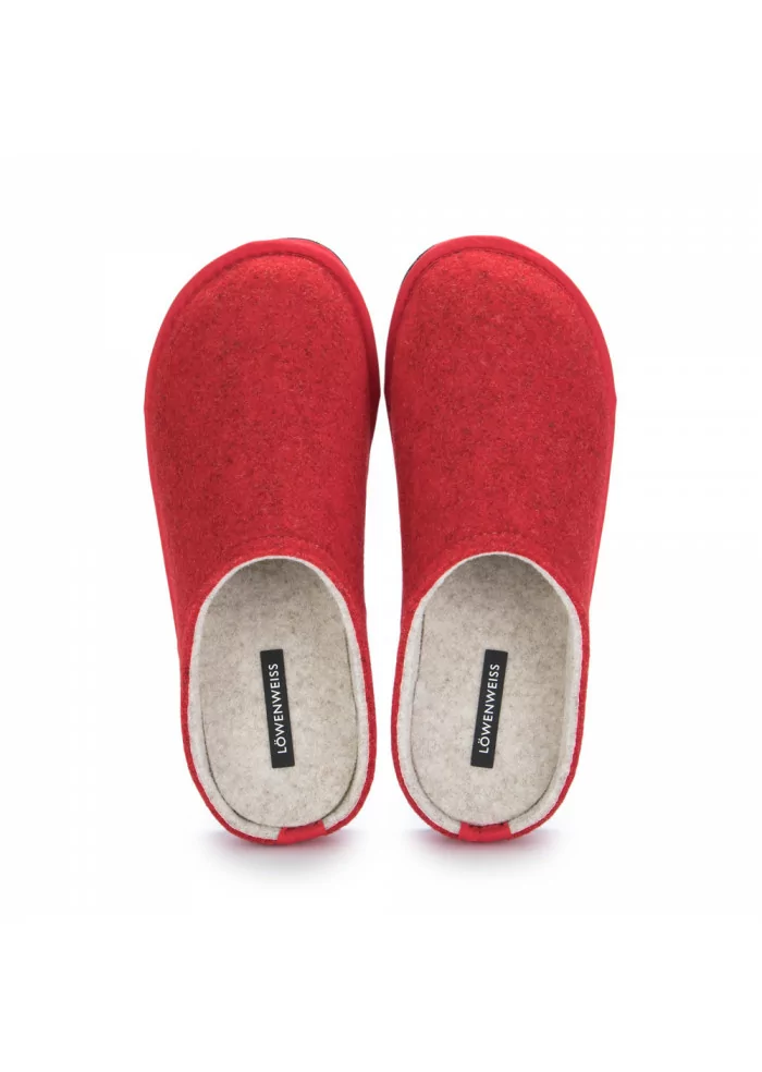 LÖWENWEISS | PANTOFOLE IN LANA COTTA BEIGE ROSSO Ultimo giorno