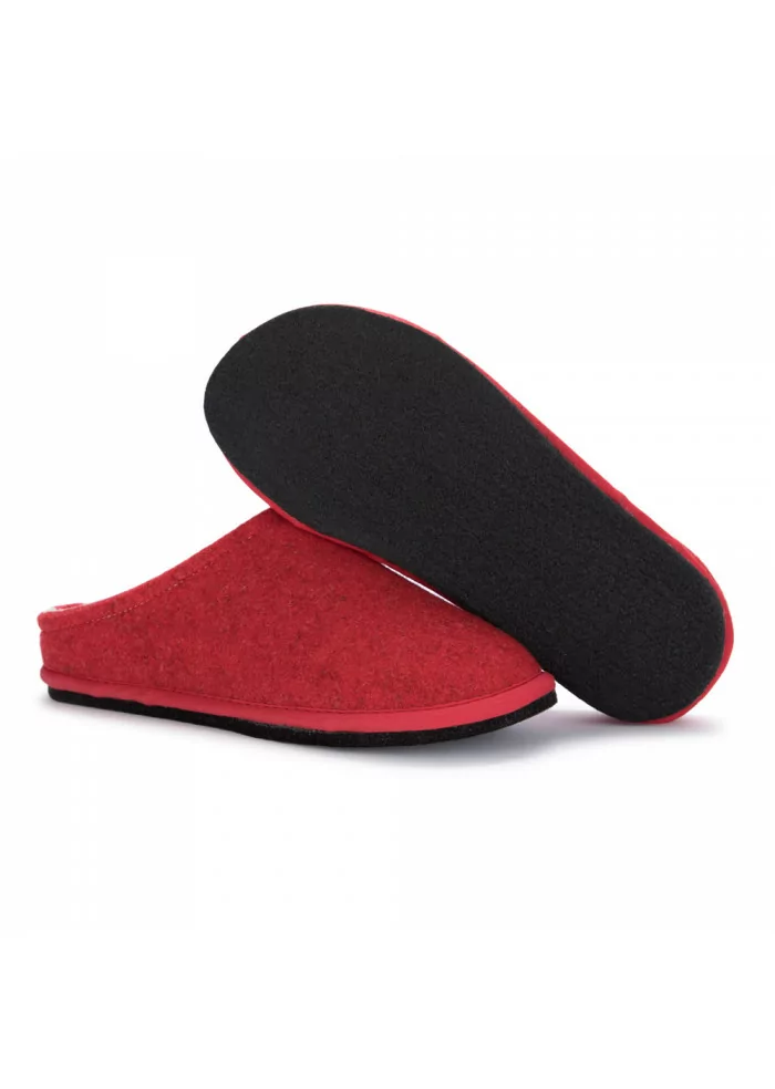 LÖWENWEISS | PANTOFOLE IN LANA COTTA BEIGE ROSSO Ultimo giorno