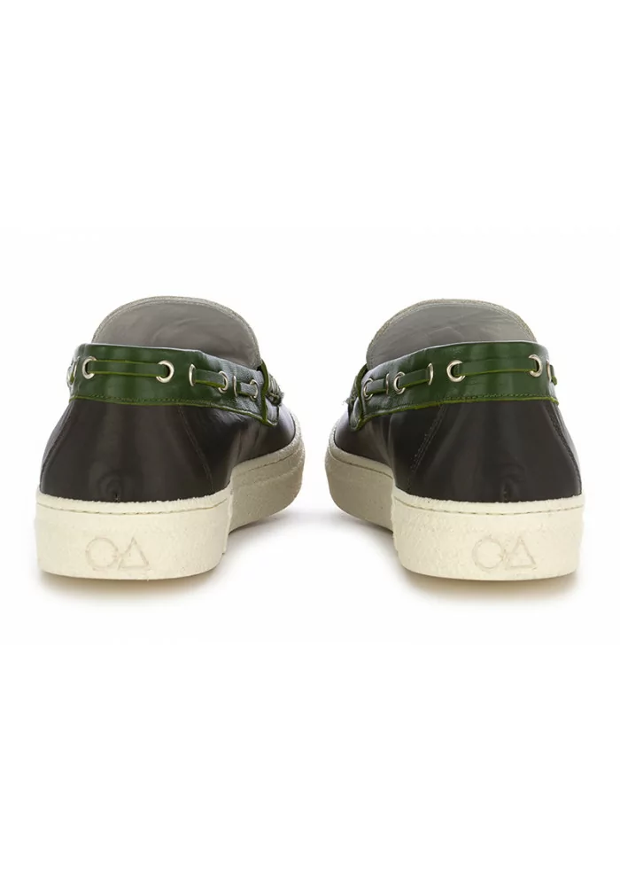 OA NON-FASHION | MOCASSINI SUOLA GOMMA GRIGIO / VERDE In vendita