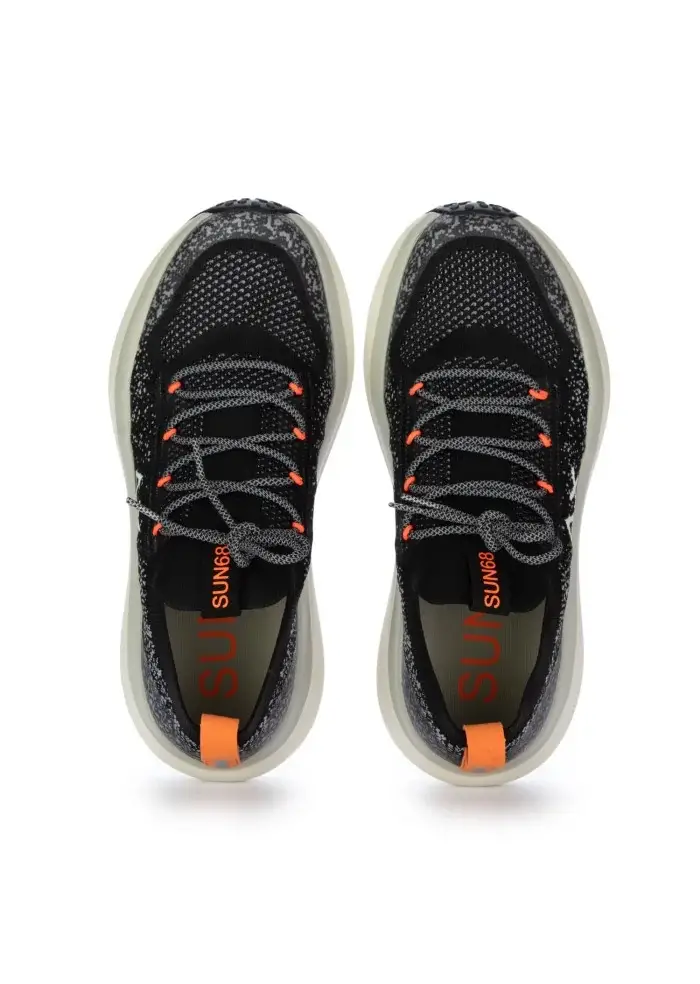 SUN68 | SNEAKERS JUPITER KNIT NERO ARANCIONE Promozione Limitata