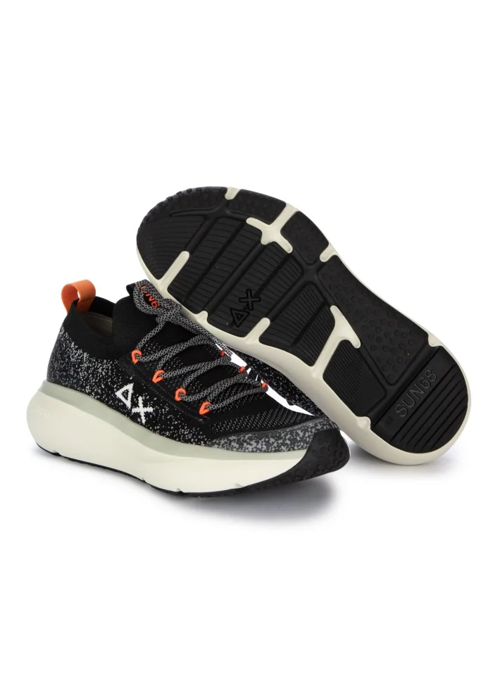 SUN68 | SNEAKERS JUPITER KNIT NERO ARANCIONE Promozione Limitata