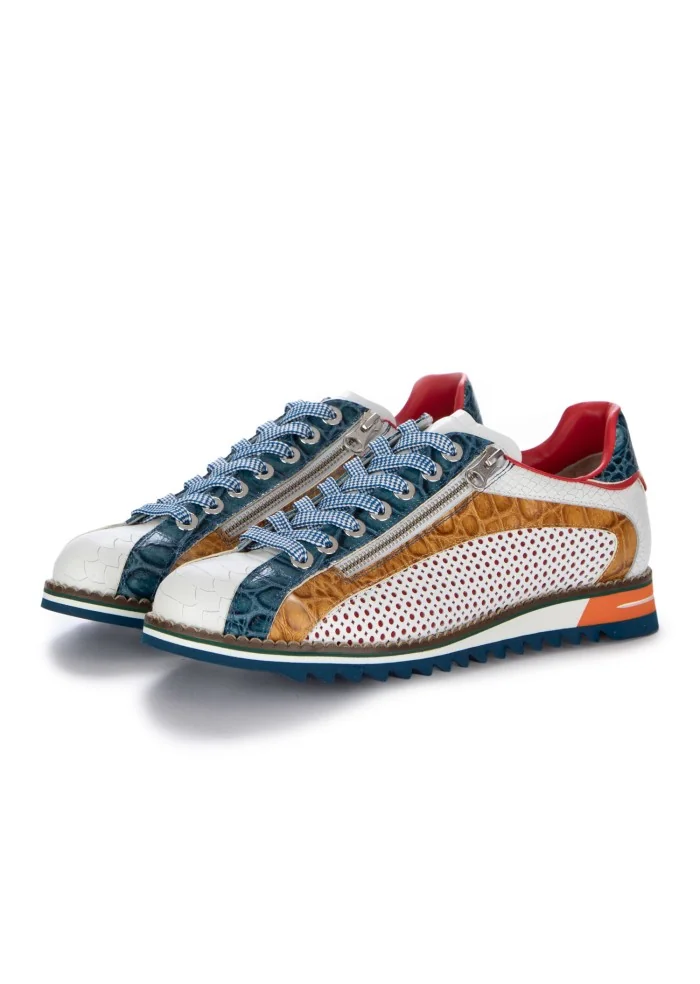 LORENZI | SCARPE ALLACCIATE FRESH BIANCO MARRONE BLU Presa