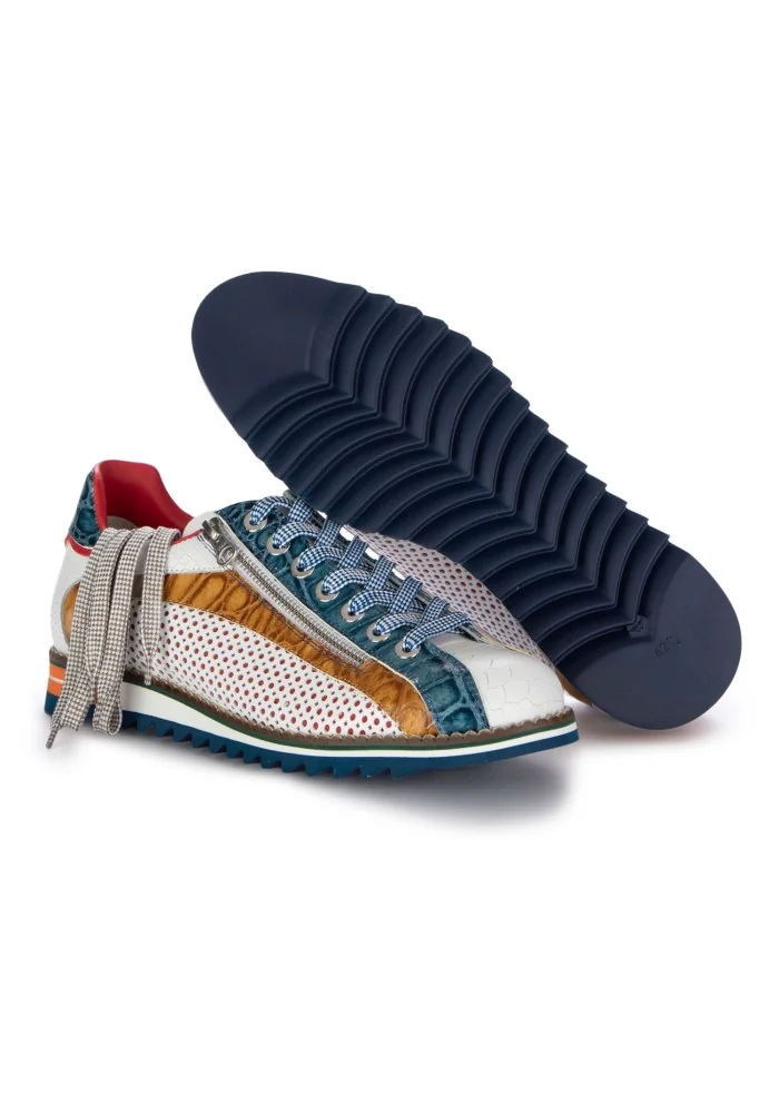 LORENZI | SCARPE ALLACCIATE FRESH BIANCO MARRONE BLU Presa