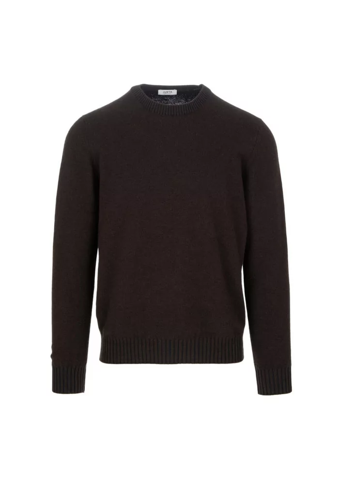 JURTA | MAGLIONE GOVA LANA MERINO MARRONE SCURO