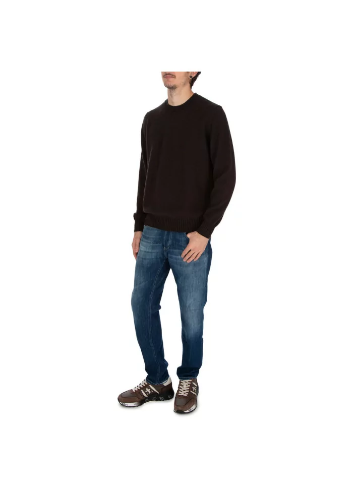 JURTA | MAGLIONE GOVA LANA MERINO MARRONE SCURO Grande vendita