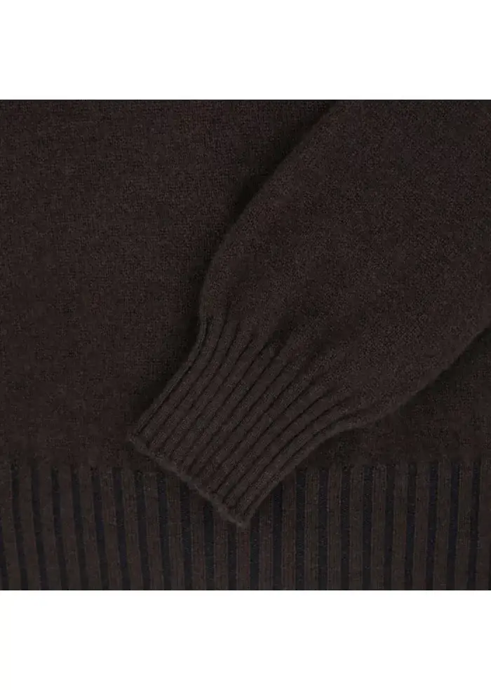 JURTA | MAGLIONE GOVA LANA MERINO MARRONE SCURO Grande vendita