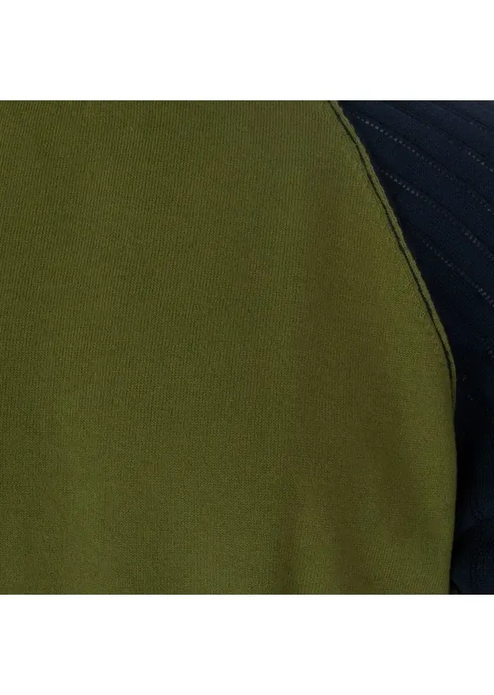 WOOL & CO | T-SHIRT MANICHE COLORATE VERDE BLU BIANCO Smaltimento dello stoccaggio