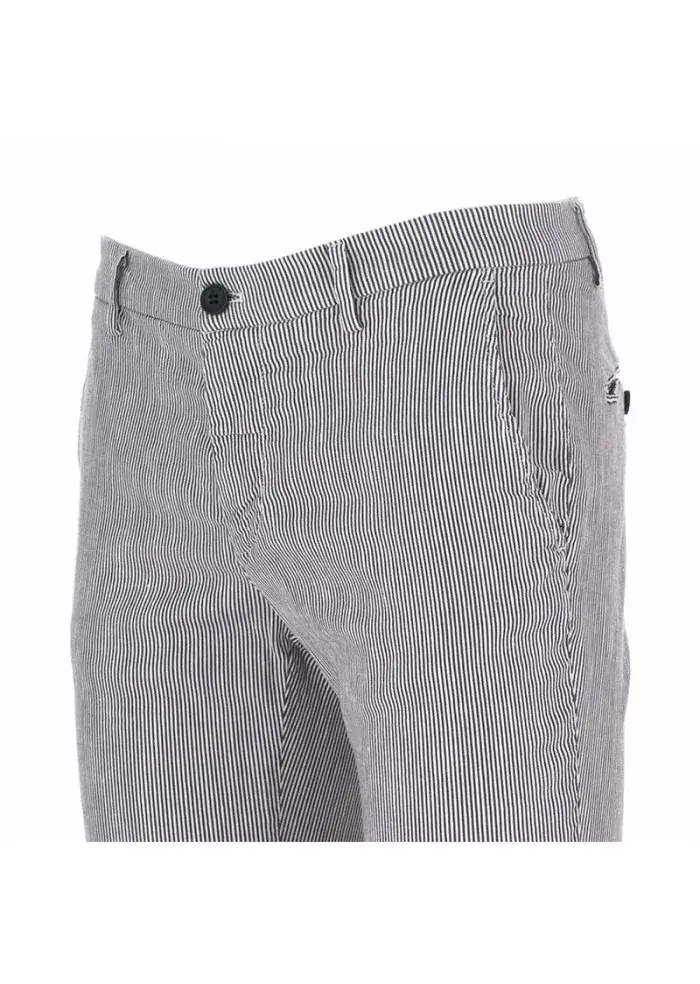 PANTALONI UOMO MASON'S | COTONE STRETCH BIANCO NERO Sconti questo mese