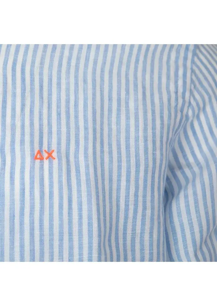 SUN68 | CAMICIA STRIPE CLASSIC BEACH AZZURRO BIANCO Prezzo Ridotto